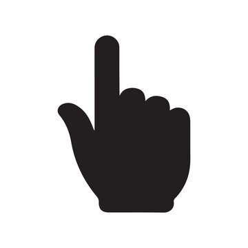 Pointing hand silhouette vector isolated on white background