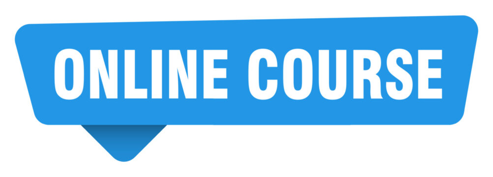 online course sticker. online course blue sign isolated on transpatent background