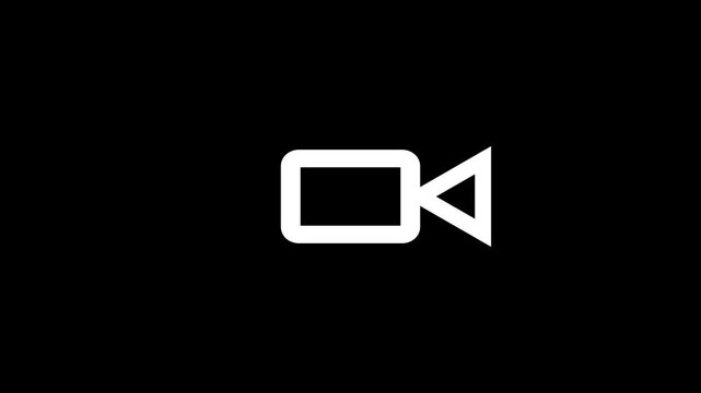 video icon, Web icon, Technology vector. Simple flat logo of camcorder on white background.