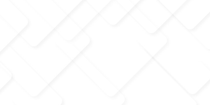 Modern Abstract white background design with layers of textured white transparent material in triangle and squares shapes. White color technology concept geometric line vector background.