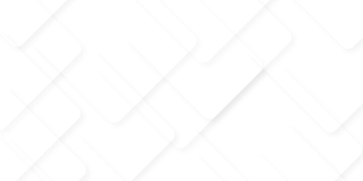 Modern Abstract white background design with layers of textured white transparent material in triangle and squares shapes. White color technology concept geometric line vector background.