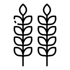 Fototapeta premium wheat icon. pair of wheat stalk grain. autumn harvest crop and agriculture symbol. farm and food