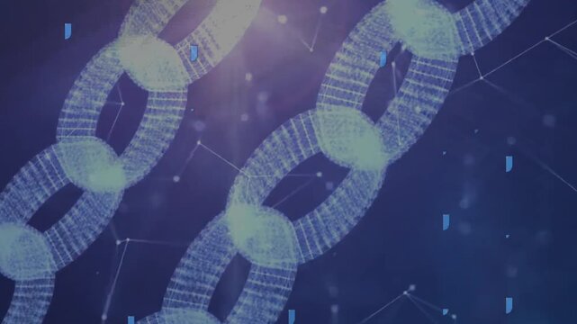 Digital blockchain chain connection abstract network concept animation