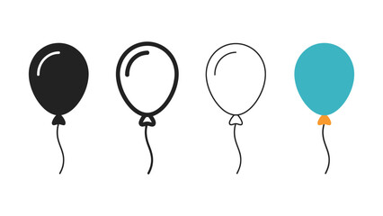Colorful balloons with strings on white background for party decoration ideas © Vector Store