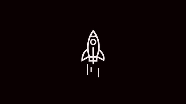 Set of rocket vector icons. Launch spaceship or spacecraft. Rocket fast flying for space. New business.4k animation video