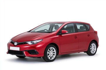 Fototapeta premium The Red Compact Hatchback Car in Studio Lighting for Catalog Use