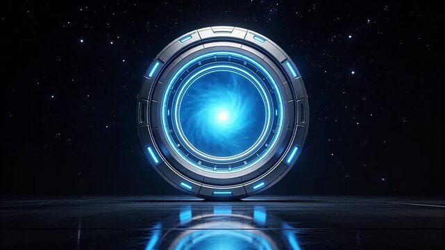 Futuristic portal in space