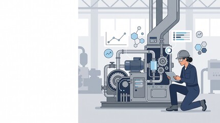Obraz premium Predictive Maintenance Using AI in Industrial Equipment