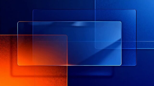 Abstract glass panels with glowing edges