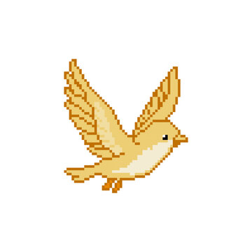 Cute yellow bird pixel art