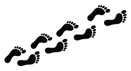 Footprints Silhouette On White Background A Series Of Black Sole Impressions footprint soles foot © Emon