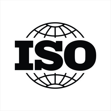 ISO Certified Quality Management System Stamp Black and White Graphic