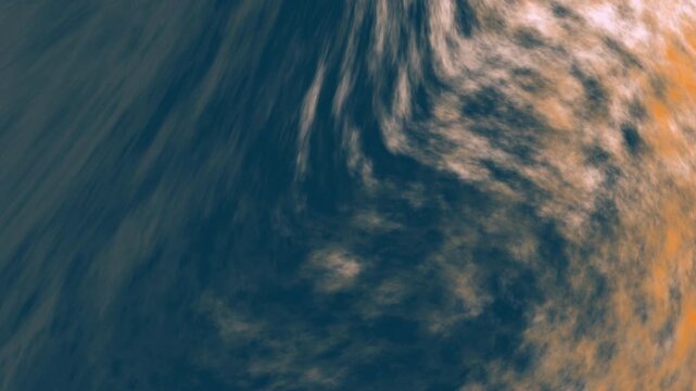 Animated blue and orange swirling cloud vortex in the sky. Perfect for cinematic backgrounds, titles, overlays, transitions, and atmospheric motion graphics.