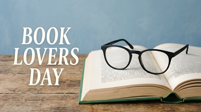 Celebrating book lovers' day world book day and national book day with reading glasses