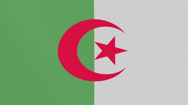 Waving flag of Algeria, seamless loop animation.