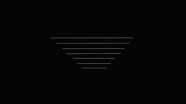 Abstract White Horizontal Line Reveal Animation on Black Background | Minimal Glowing Light Bars 4K