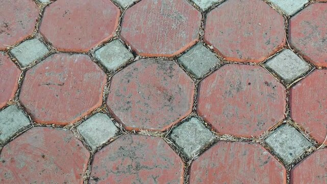 Concrete paving blocks in a public park