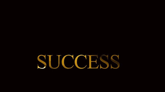 luxury gold success text animation on the green screen background