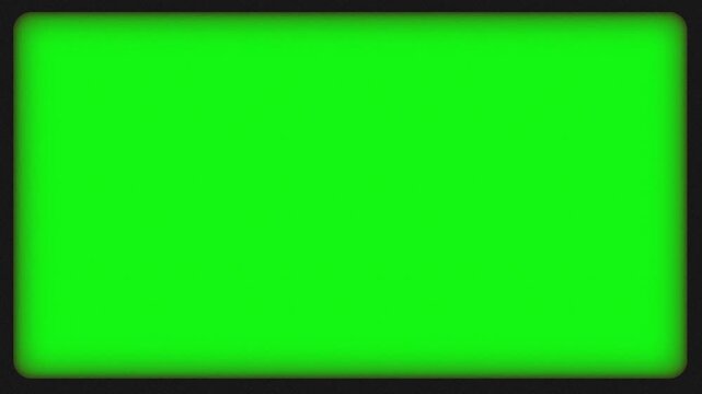 4K Retro film frame green screen overlay, vintage aged damaged projector border texture seamless loop