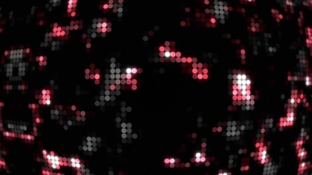 Halftone dot pattern abstract digital background with glowing red and grey lights