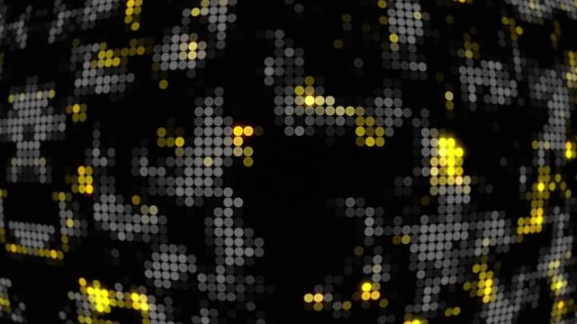 Halftone dot pattern abstract digital background with yellow and grey glowing lights