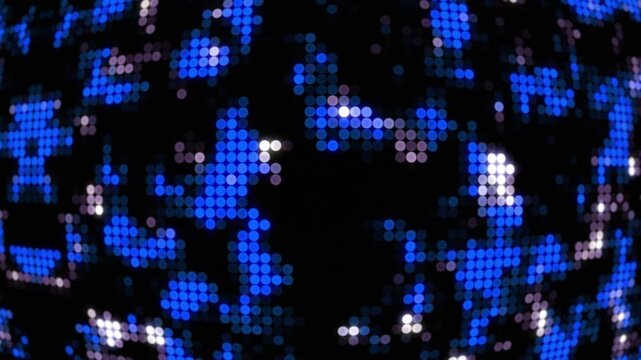 Blue and white glowing lights digital halftone dot pattern abstract background