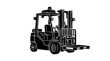 Autonomous warehouse forklift silhouette © BlackStarCreations