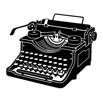 Black typewriter silhouette