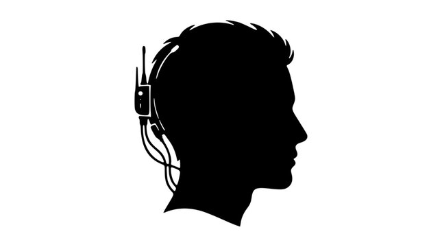 Brain-computer interface silhouette
