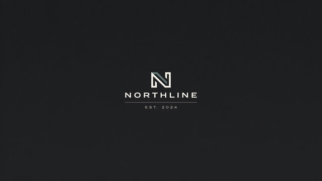 Northline with letter n symbol and established year 2024 isolated on a transparent background