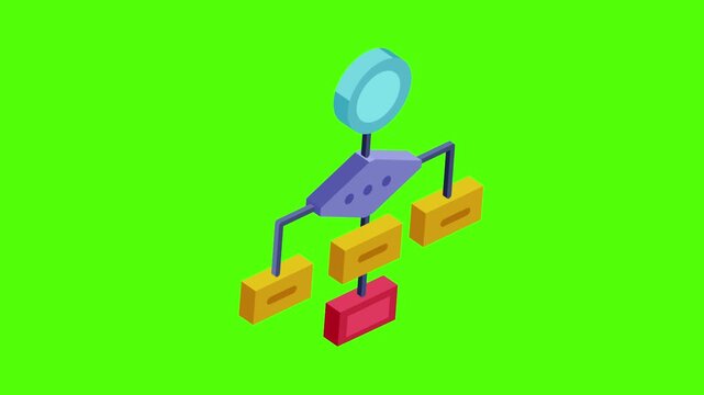 Website sitemap hierarchy structure optimization concept on green screen 4k animation video animation