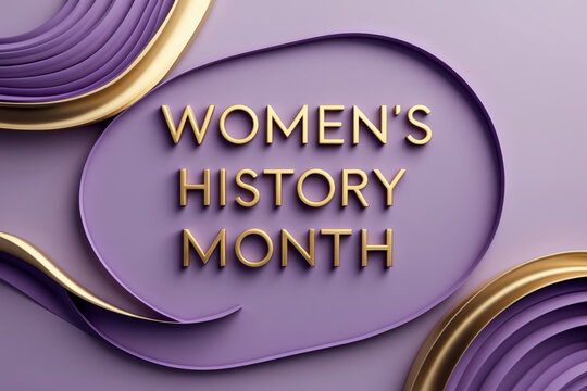 Festive banner poster greeting card Women History Month March, emancipation feminism AI Generative