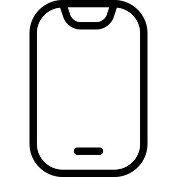 Minimal smartphone with mobile notch line icon, cell phone vector graphic with editable stroke, isolated on white background