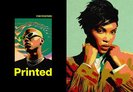 Poster Printed Photo Effect For Poster And Print Design