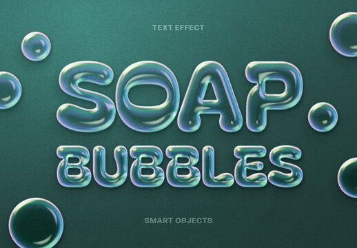 Soap Bubbles Text Effect For Poster And Branding Design