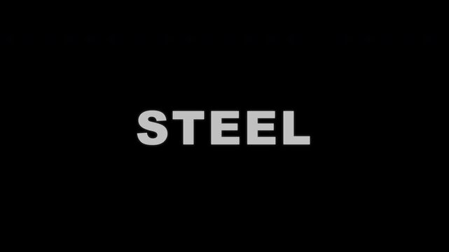 Metallic steel text animation for industrial and metal work theme
