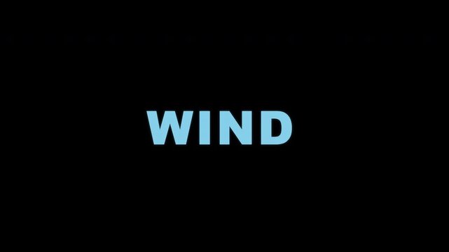 Soft blue wind text animation for weather and natural air movement
