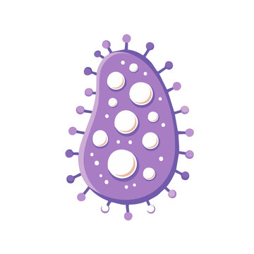 Purple microbe with spikes and circles