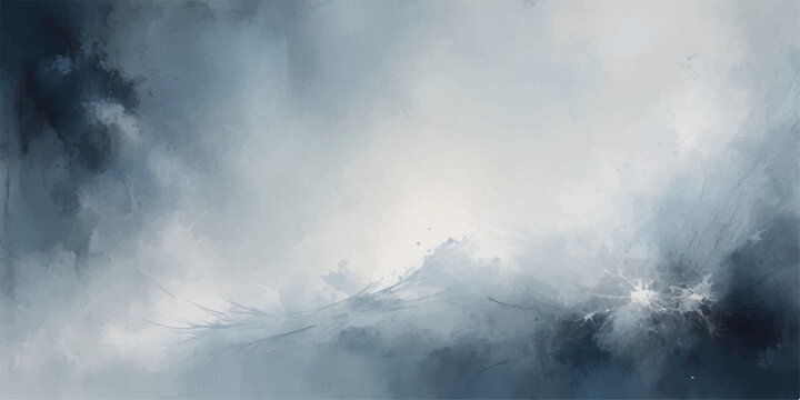 Dramatic Cloudscape in Stormy Sky with Fog, Blue and Dark Atmosphere, Sunlight Breaking Through Clouds in Abstract Weather Scene