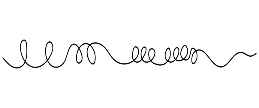 Curved squiggle line with tall loops and tight spiral section illustration perfect for playful dividers social media layouts invitations planners and modern minimal design projects
