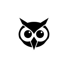 Fototapeta premium Minimalist Owl Head Icon Vector Illustration