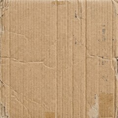 Fototapeta premium Brown cardboard paper texture background with creases and tears