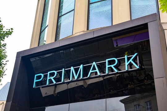 Kiel, Germany - 02. July 2026: Primark store neon sign in Kiel Germany