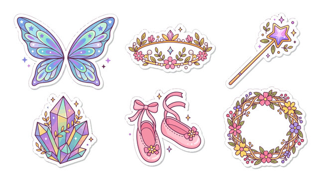 Magical fairy and ballet themed sticker set