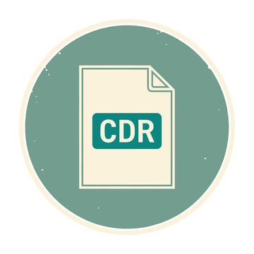 CDR File Format Icon Design Representing CorelDraw Document Extension Symbol