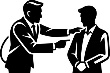 Fototapeta premium Manager provides feedback to an employee during a formal office performance review session.