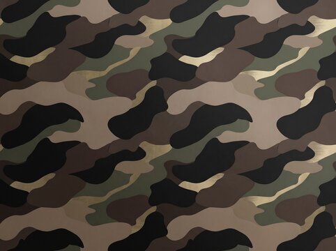 Seamless Woodland Camouflage Pattern Background for Streetwear and Tactical Design
