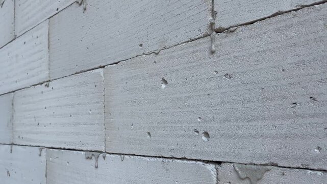 Texture of lightweight concrete block wall background