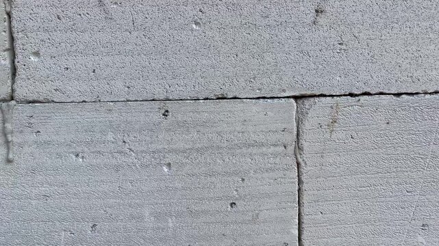 Close Up of AAC Block Brickwork with Cracked Joint Line