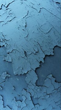 Peeling texture. Rough surface with thick cracked layers and peeling flakes. Smooth continuous rotation reveals evolving light reflections and shifting surface details across the textured plane.